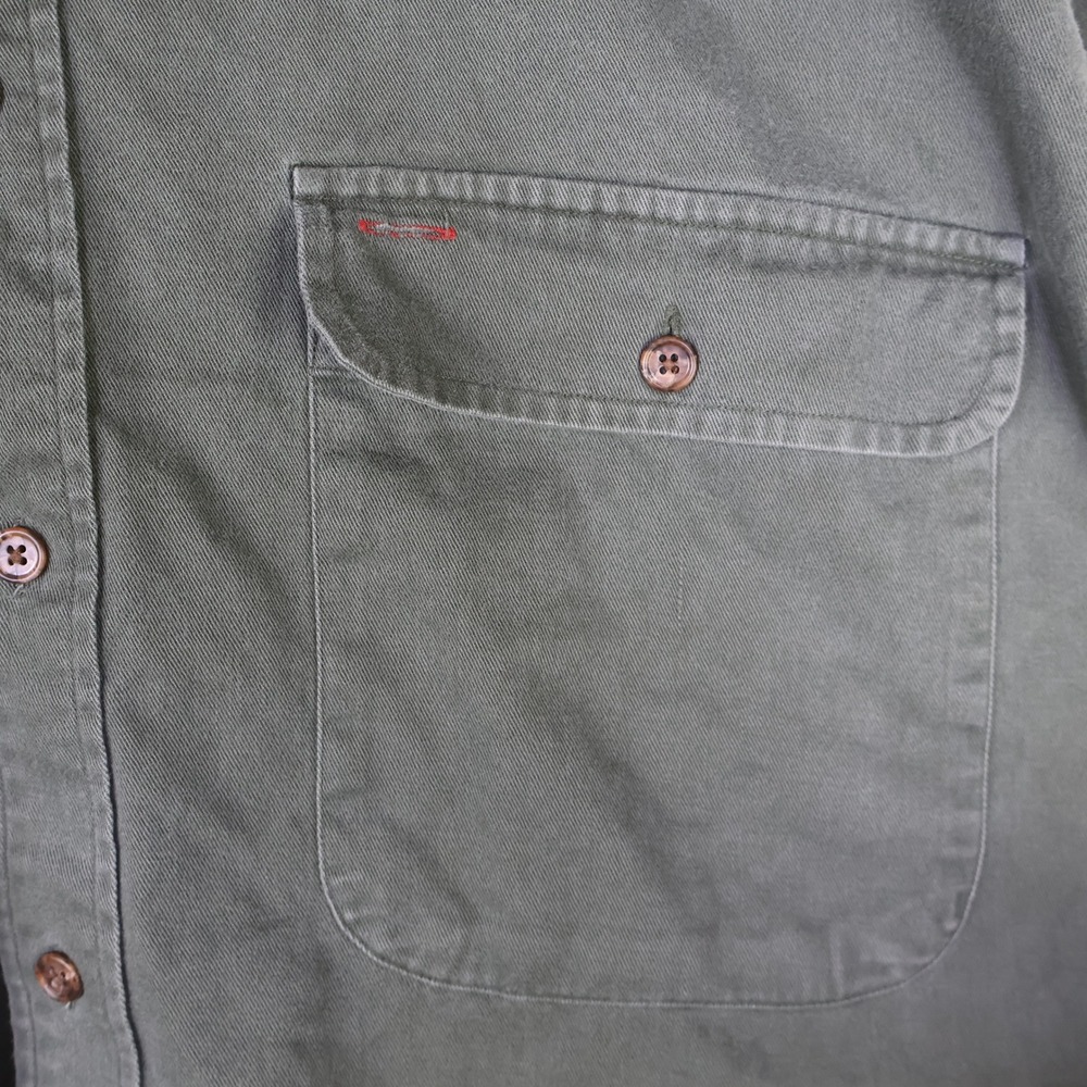 Vintage Banana Republic Safari Travel Button Down Shirt Utility Green Cotton L - Picture 2 of 14